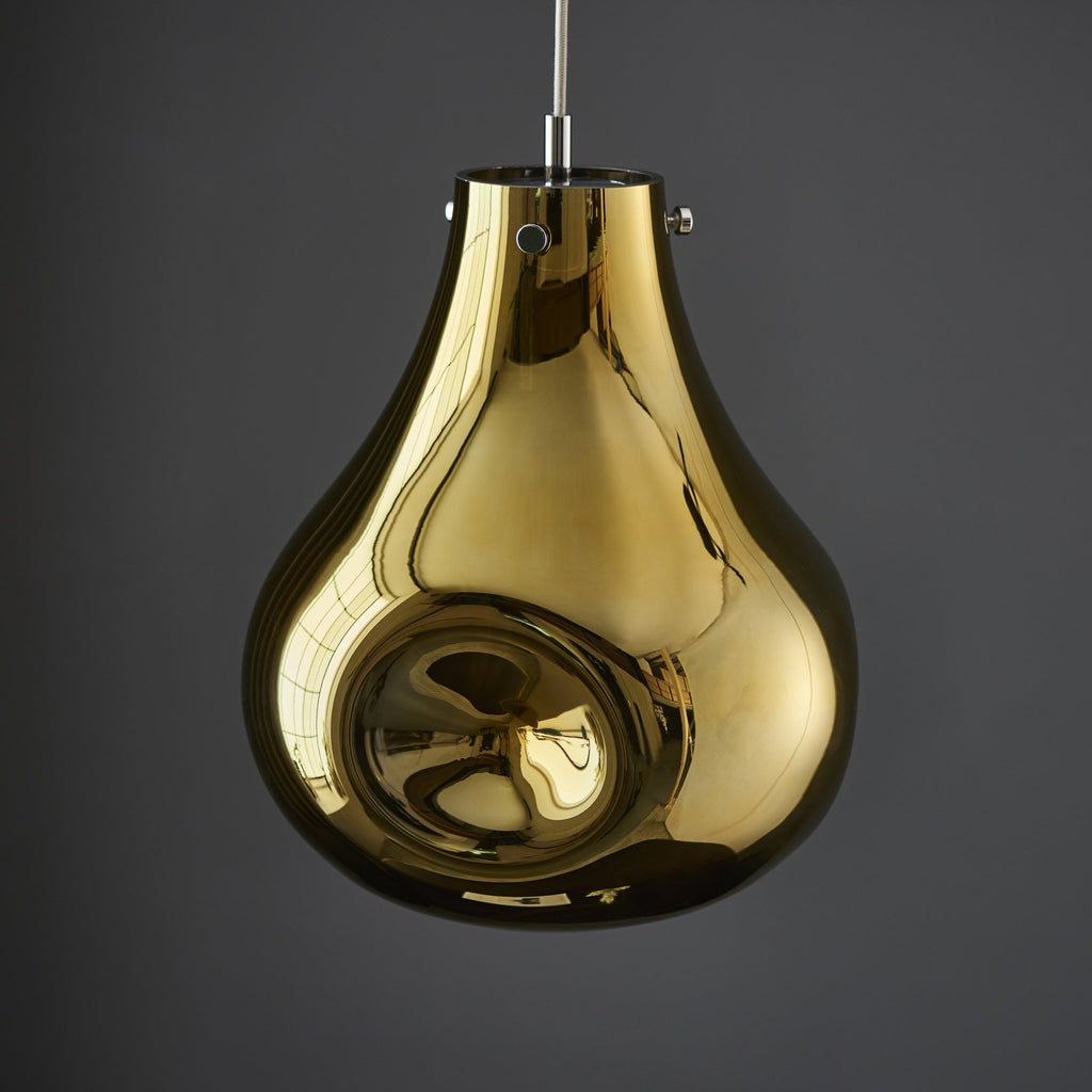 99789 1 Light Pendant Gold Metallic Glass & Chrome Plate