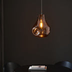 99790 1 Light Pendant Copper Metallic Glass & Chrome Plate