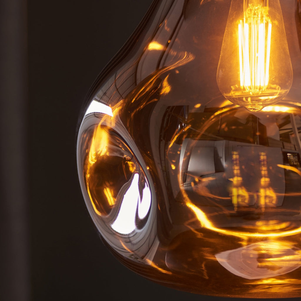 99790 1 Light Pendant Copper Metallic Glass & Chrome Plate