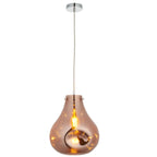99790 1 Light Pendant Copper Metallic Glass & Chrome Plate