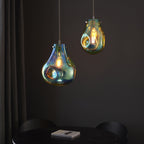 99791 1 Light Pendant Petrol Metallic Glass & Chrome Plate