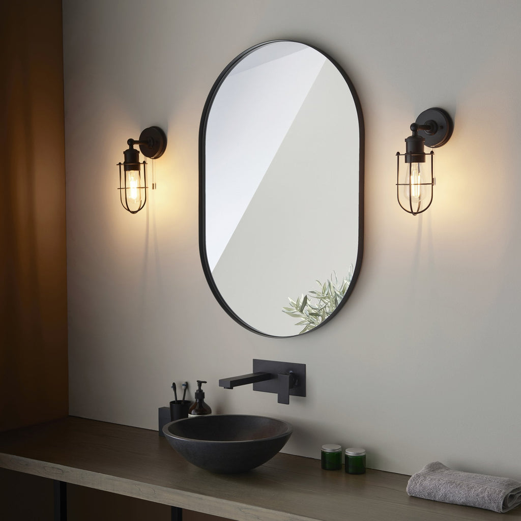 99948 Bathroom 1 Light Wall Light Matt Black Finish