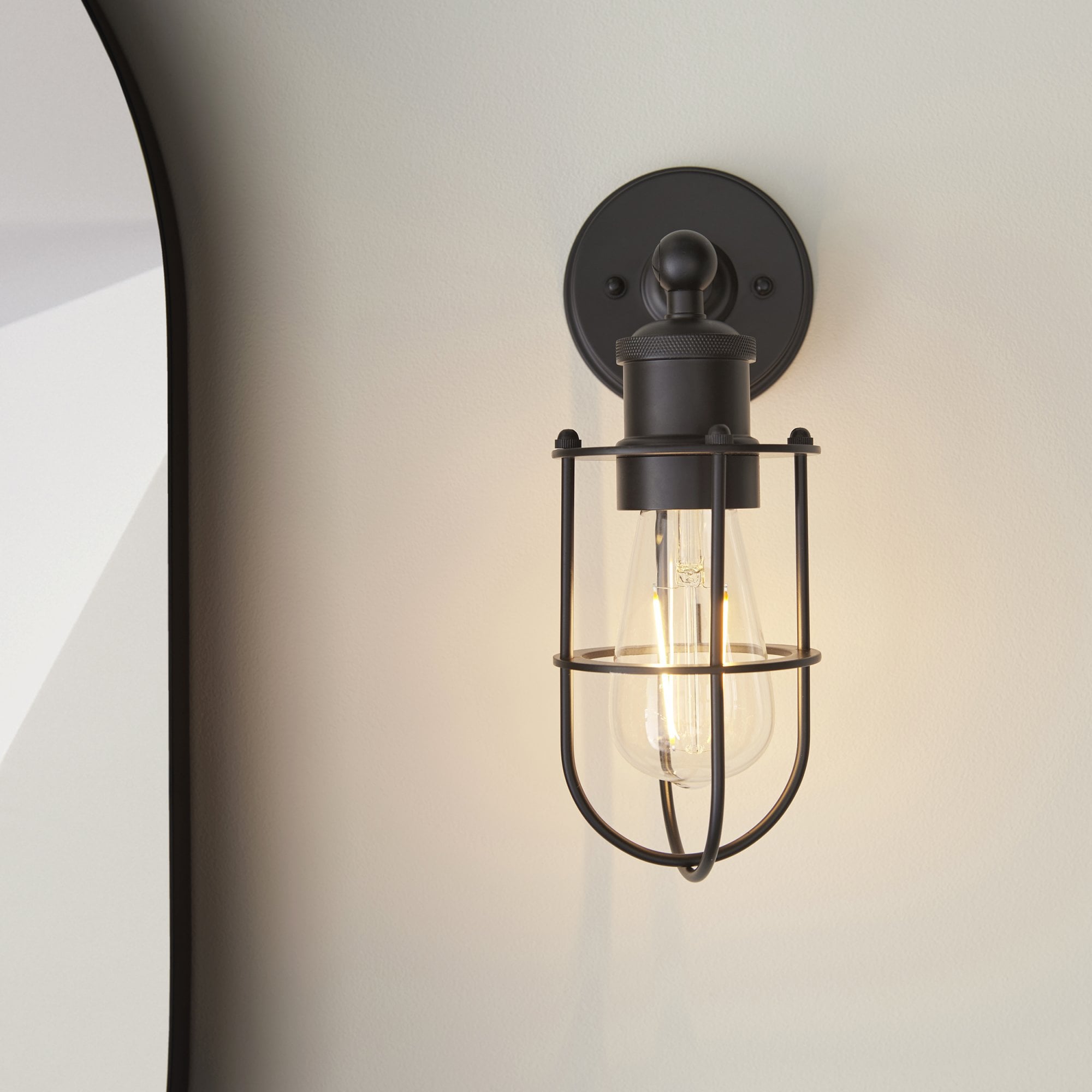 99948 Bathroom 1 Light Wall Light Matt Black Finish