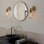 99952 Bathroom 1 Light Wall Light Antique Brass Plate