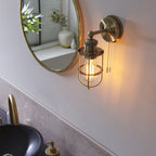 99952 Bathroom 1 Light Wall Light Antique Brass Plate