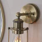 99952 Bathroom 1 Light Wall Light Antique Brass Plate