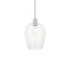 100657 1 Light Pendant Bright Nickel Plate & Clear Glass