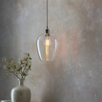 100657 1 Light Pendant Bright Nickel Plate & Clear Glass