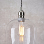 100657 1 Light Pendant Bright Nickel Plate & Clear Glass