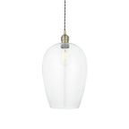 100658 1 Light Pendant Antique Brass Plate & Clear Glass