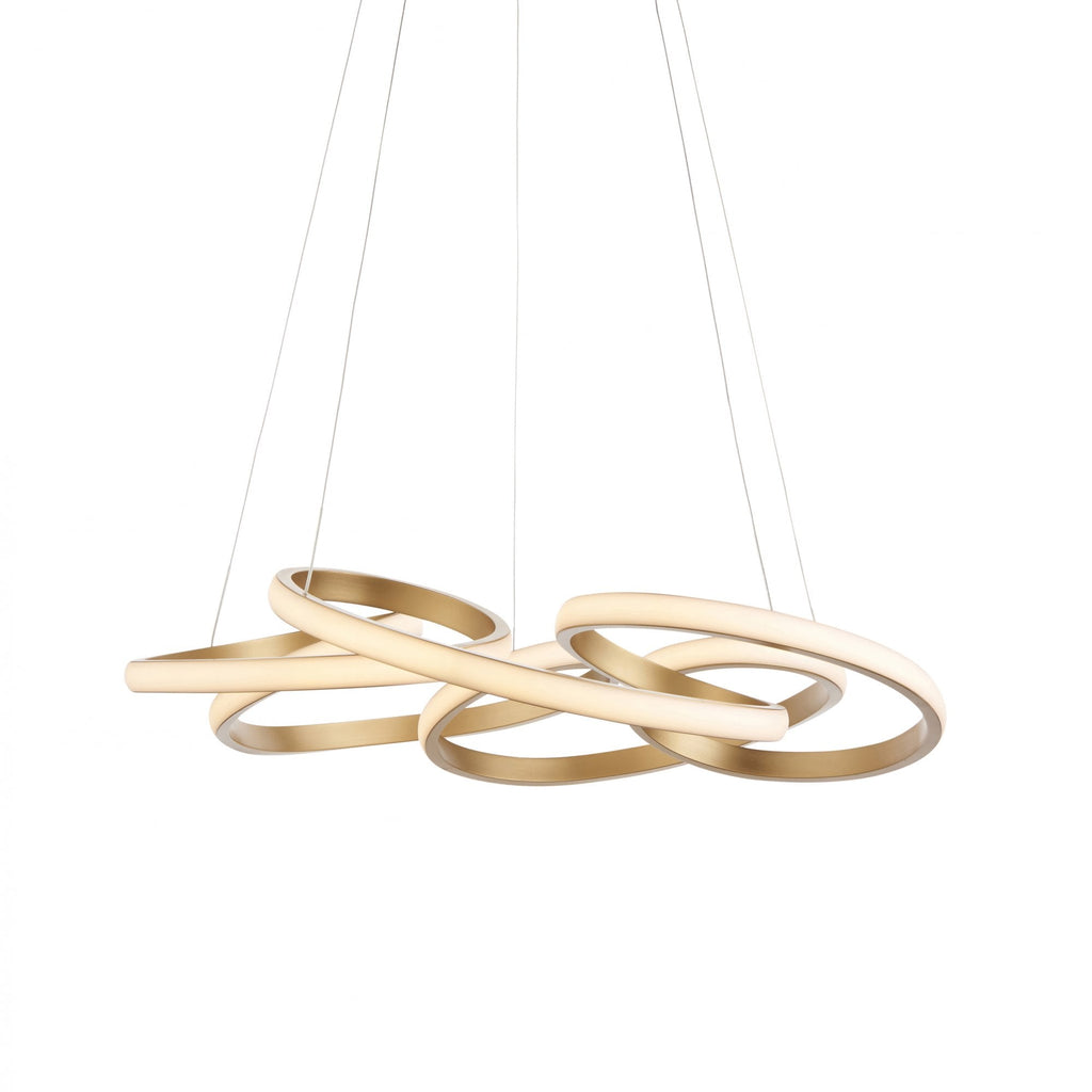 101561 1 Light LED Pendant Satin Gold Paint & White Silicone