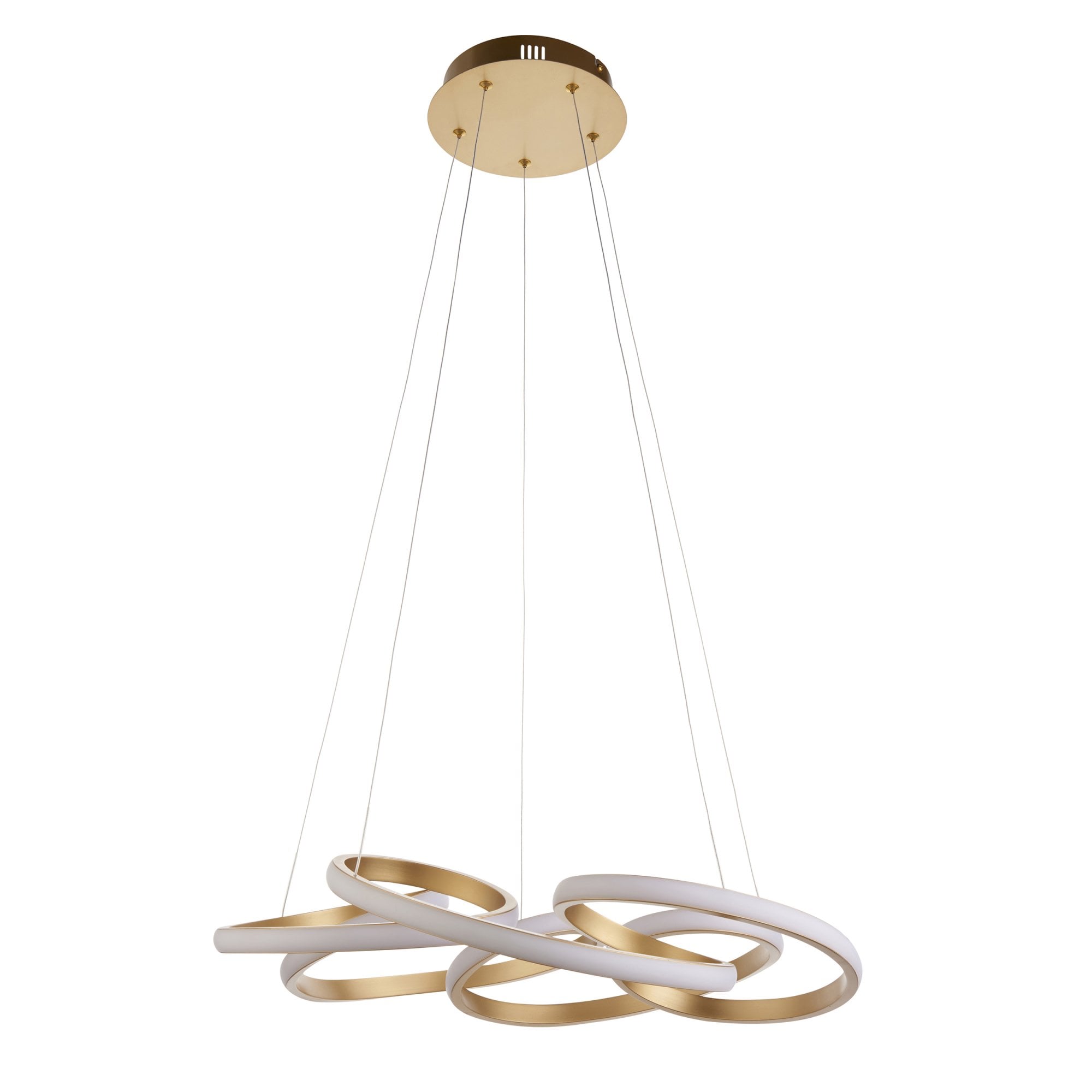101561 1 Light LED Pendant Satin Gold Paint & White Silicone