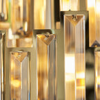 101663 15 Light Pendant Gold Effect Plate & Champagne Crystal