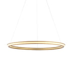 102254 1 Light LED Pendant Satin Gold Paint & White Silicone