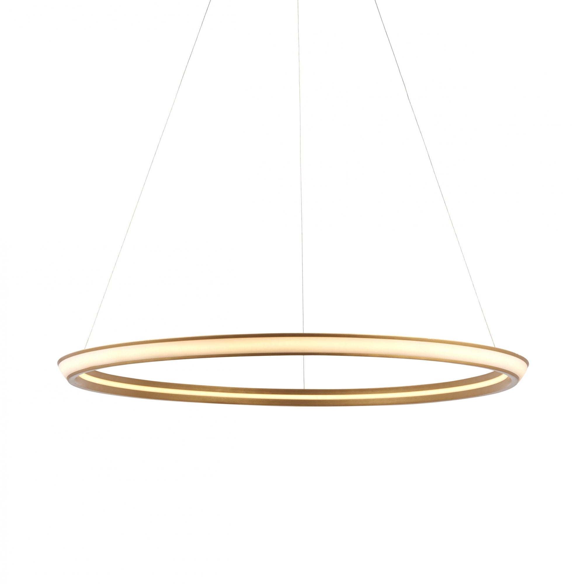 102254 1 Light LED Pendant Satin Gold Paint & White Silicone