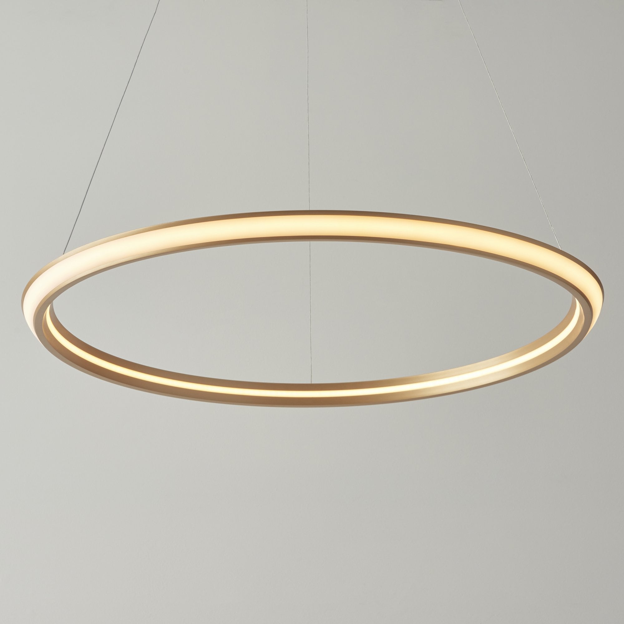 102254 1 Light LED Pendant Satin Gold Paint & White Silicone