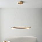 102254 1 Light LED Pendant Satin Gold Paint & White Silicone