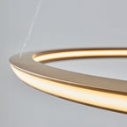102254 1 Light LED Pendant Satin Gold Paint & White Silicone