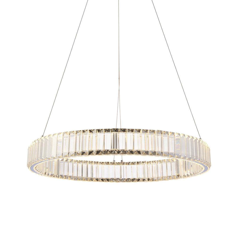 102255 1 Light LED Pendant Chrome Plate & Clear Crystal