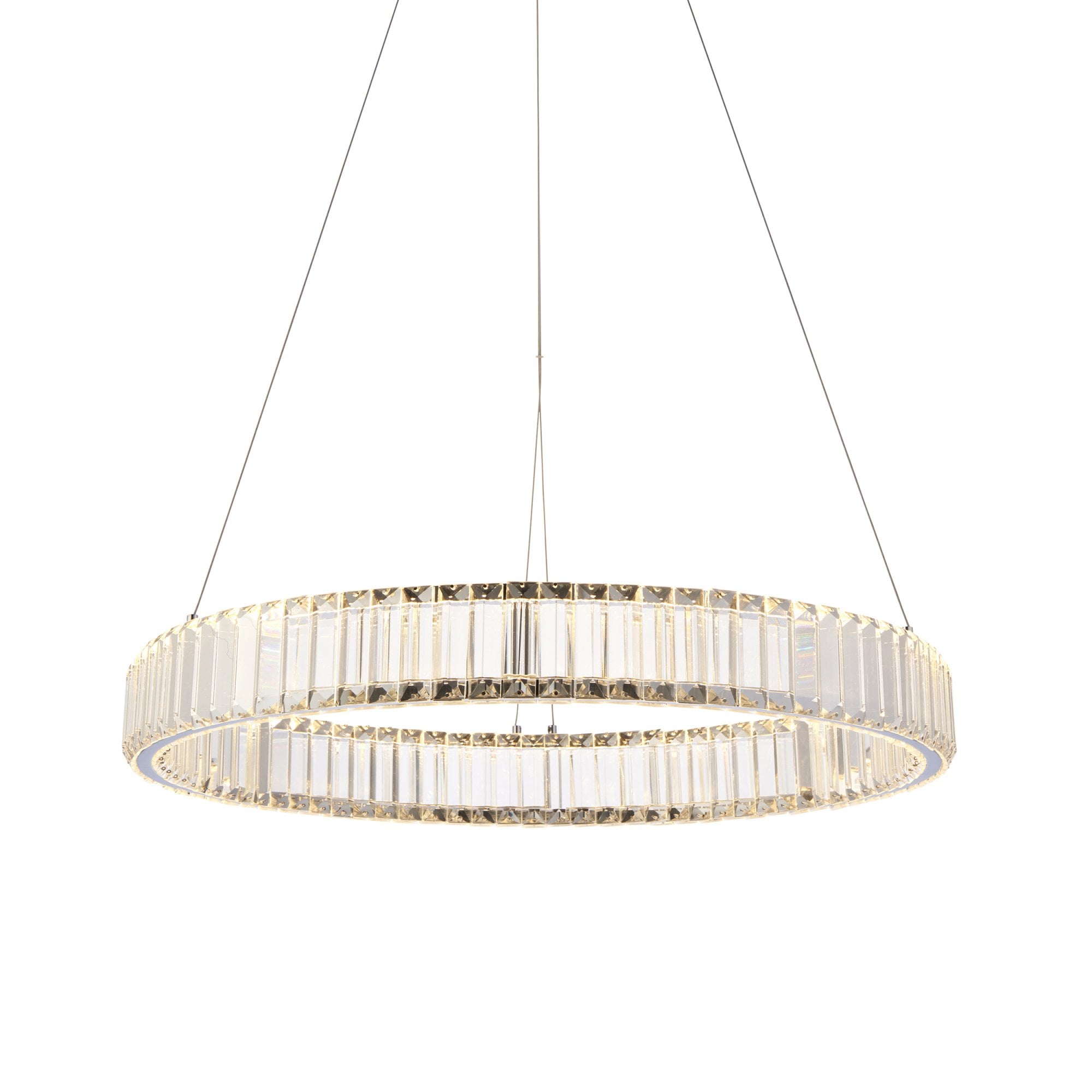 102255 1 Light LED Pendant Chrome Plate & Clear Crystal