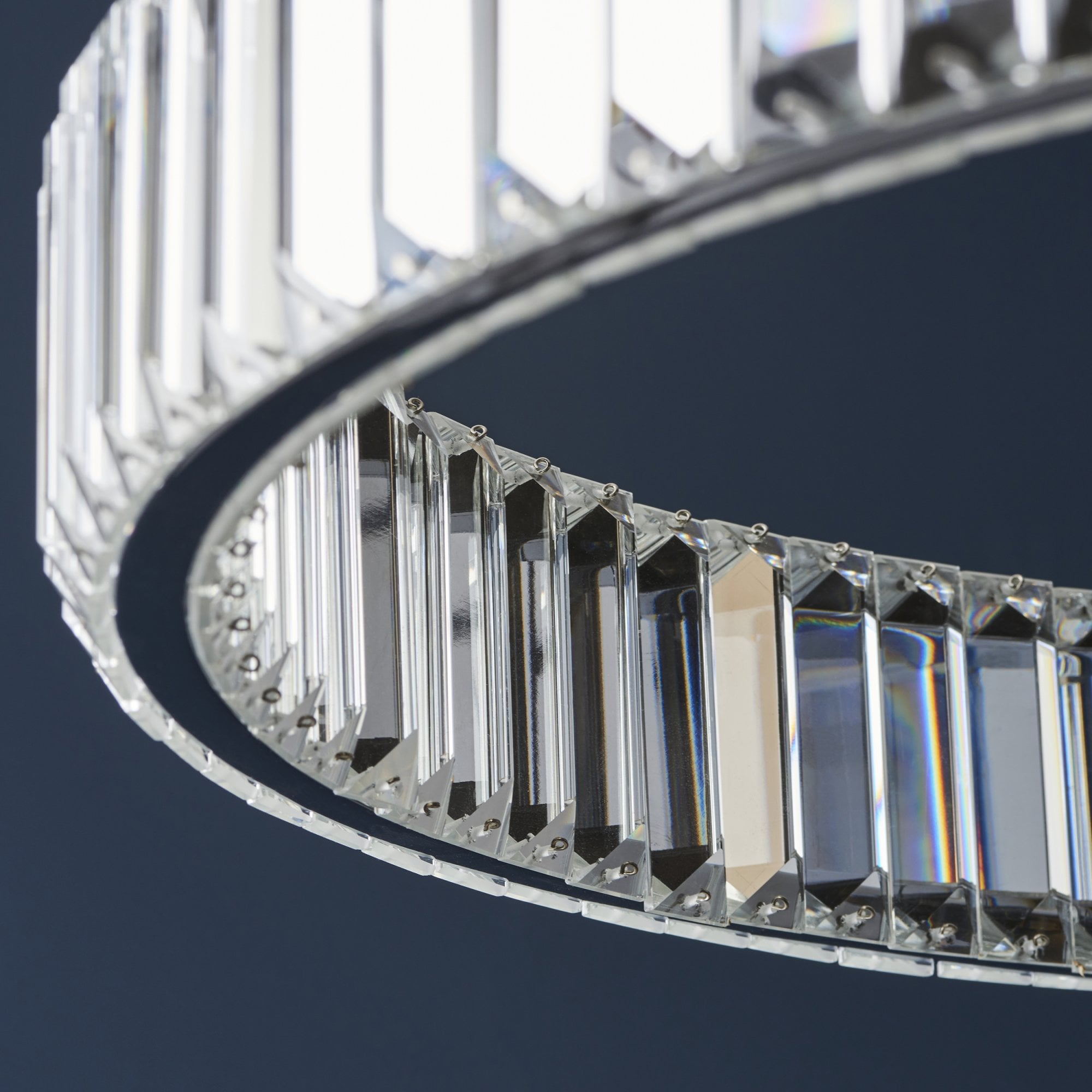 102255 1 Light LED Pendant Chrome Plate & Clear Crystal