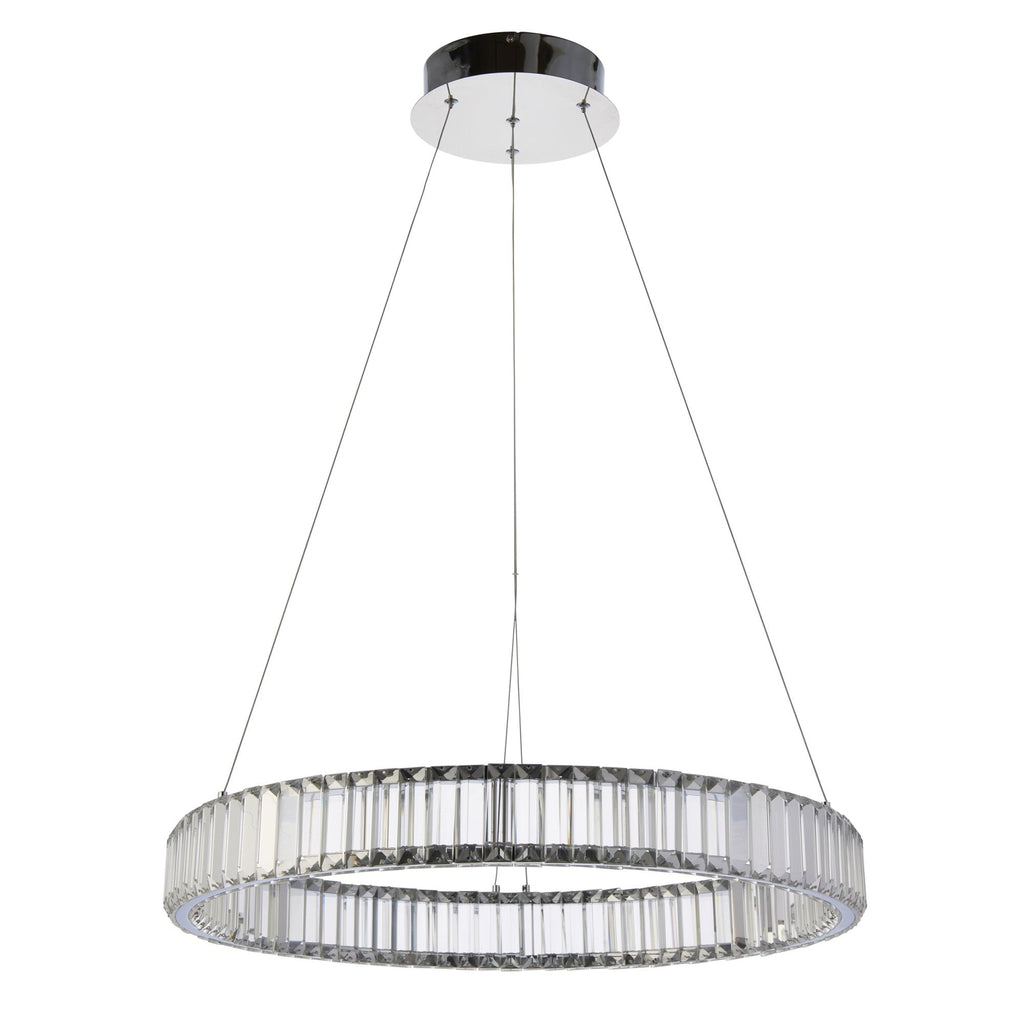 102255 1 Light LED Pendant Chrome Plate & Clear Crystal