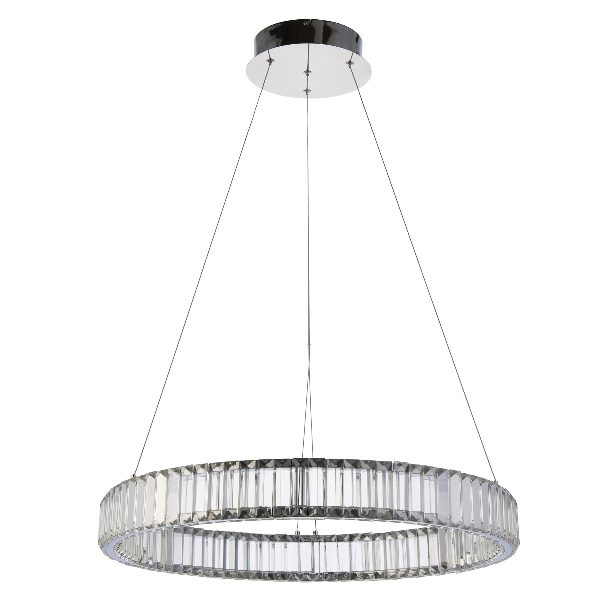 102255 1 Light LED Pendant Chrome Plate & Clear Crystal