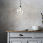 102677 1 Light Pendant Bright Nickel Plate & Clear Glass
