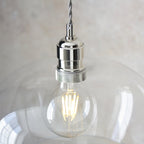 102677 1 Light Pendant Bright Nickel Plate & Clear Glass