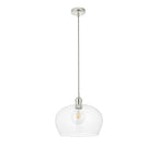 102677 1 Light Pendant Bright Nickel Plate & Clear Glass