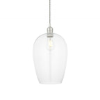 102678 1 Light Pendant Bright Nickel Plate & Clear Glass