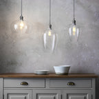 102678 1 Light Pendant Bright Nickel Plate & Clear Glass