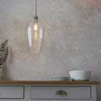 102678 1 Light Pendant Bright Nickel Plate & Clear Glass