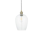 102679 1 Light Pendant Antique Brass Plate & Clear Glass
