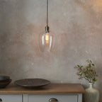 102679 1 Light Pendant Antique Brass Plate & Clear Glass