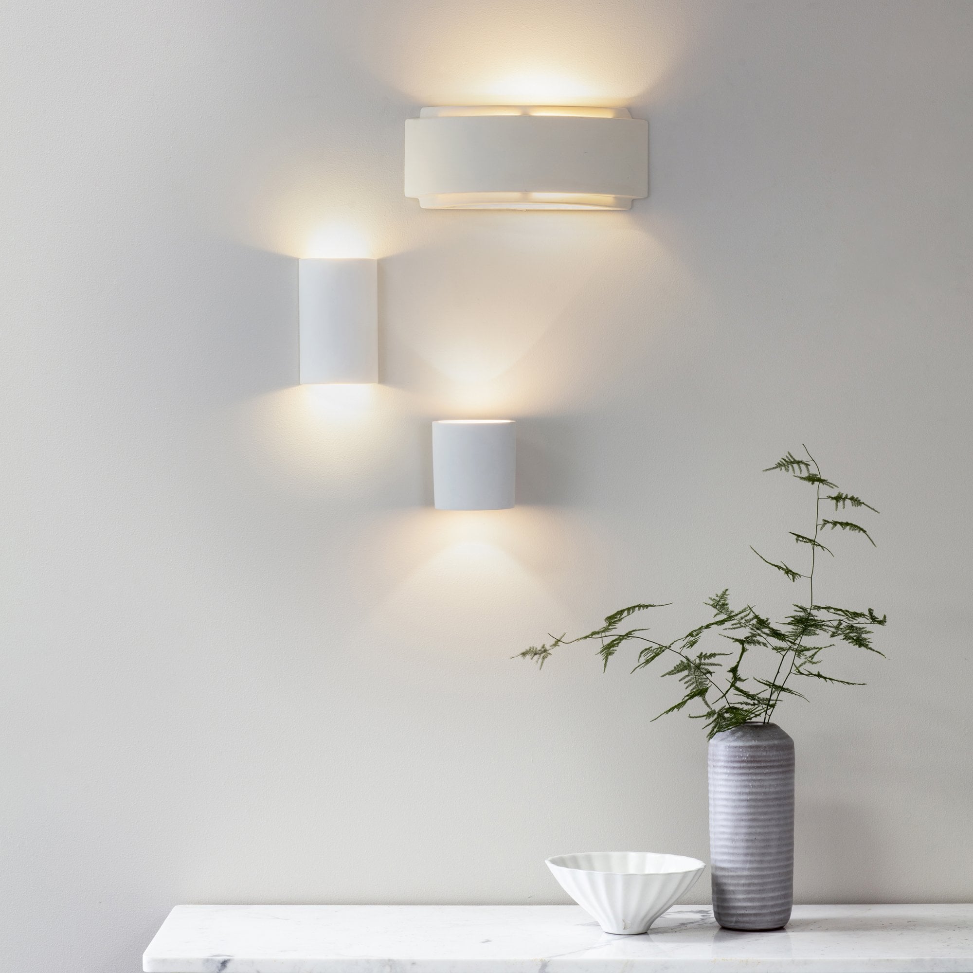 76570 Gianna 1 Light Wall Light Unglazed Ceramic