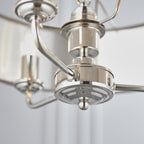 94377 Highclere 3 Light Pendant Bright Nickel Plate & Charcoal Fabric
