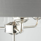 94378 Highclere 3 Light Floor Lamp Bright Nickel Plate & Charcoal Fabric