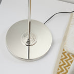 94378 Highclere 3 Light Floor Lamp Bright Nickel Plate & Charcoal Fabric