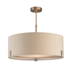 95834 Hayfield 3 Light Pendant Satin Nickel Plate & Grey Fabric