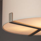 95834 Hayfield 3 Light Pendant Satin Nickel Plate & Grey Fabric