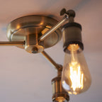 97243 Hal 3 Light Semi Flush Ceiling Light Antique Brass Plate