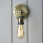 97245 Hal 1 Light Wall Light Antique Brass Plate