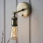 97245 Hal 1 Light Wall Light Antique Brass Plate