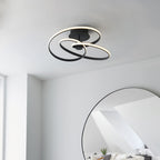 97633 Dune 1 Light Semi Flush Ceiling Light Textured Black & White Silicone