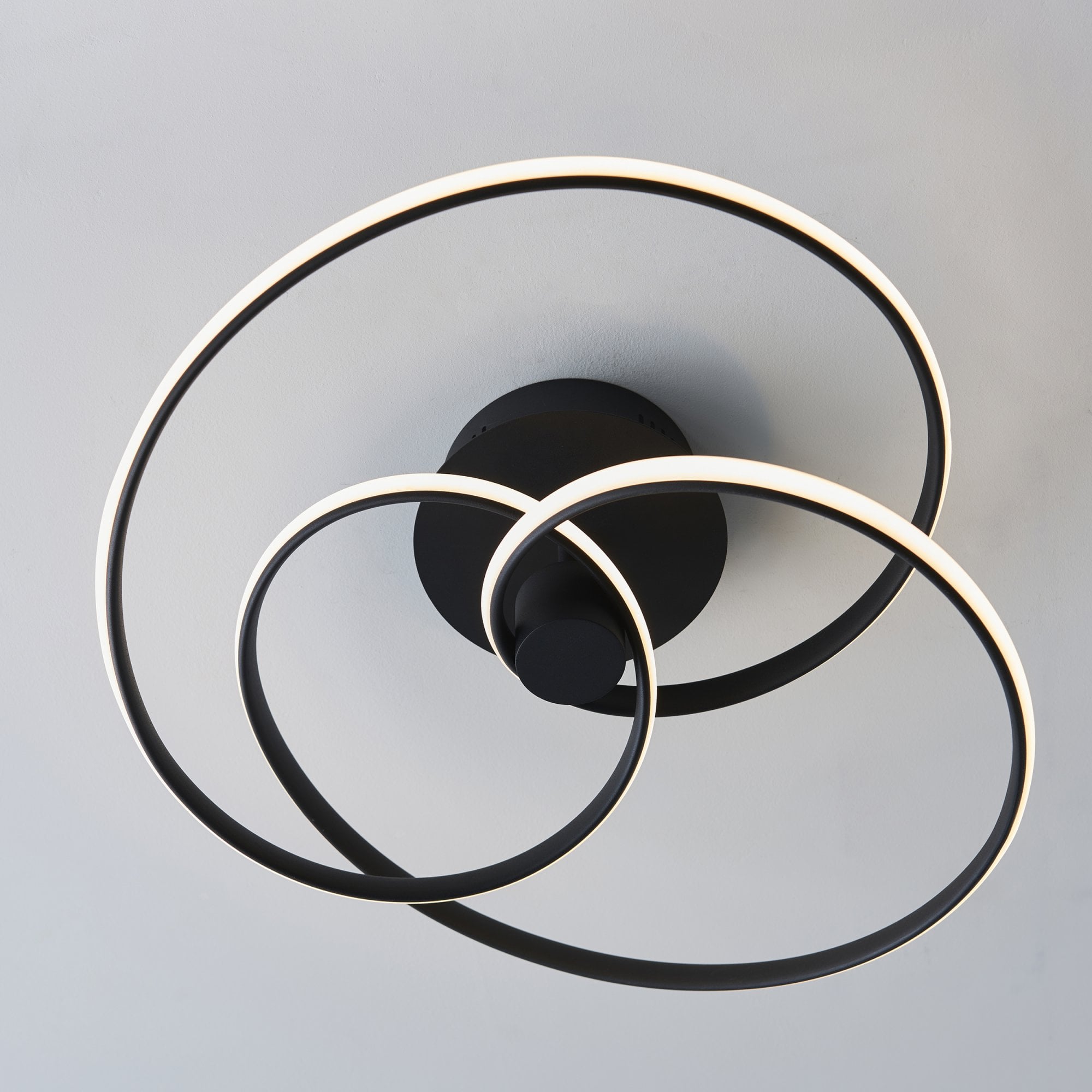 97633 Dune 1 Light Semi Flush Ceiling Light Textured Black & White Silicone