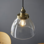 98114 Hansen 3 Light Pendant Antique Brass Plate & Clear Glass