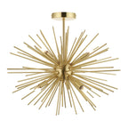 98126 Orta 6 Light Semi Flush Ceiling Light Satin Brass Plate