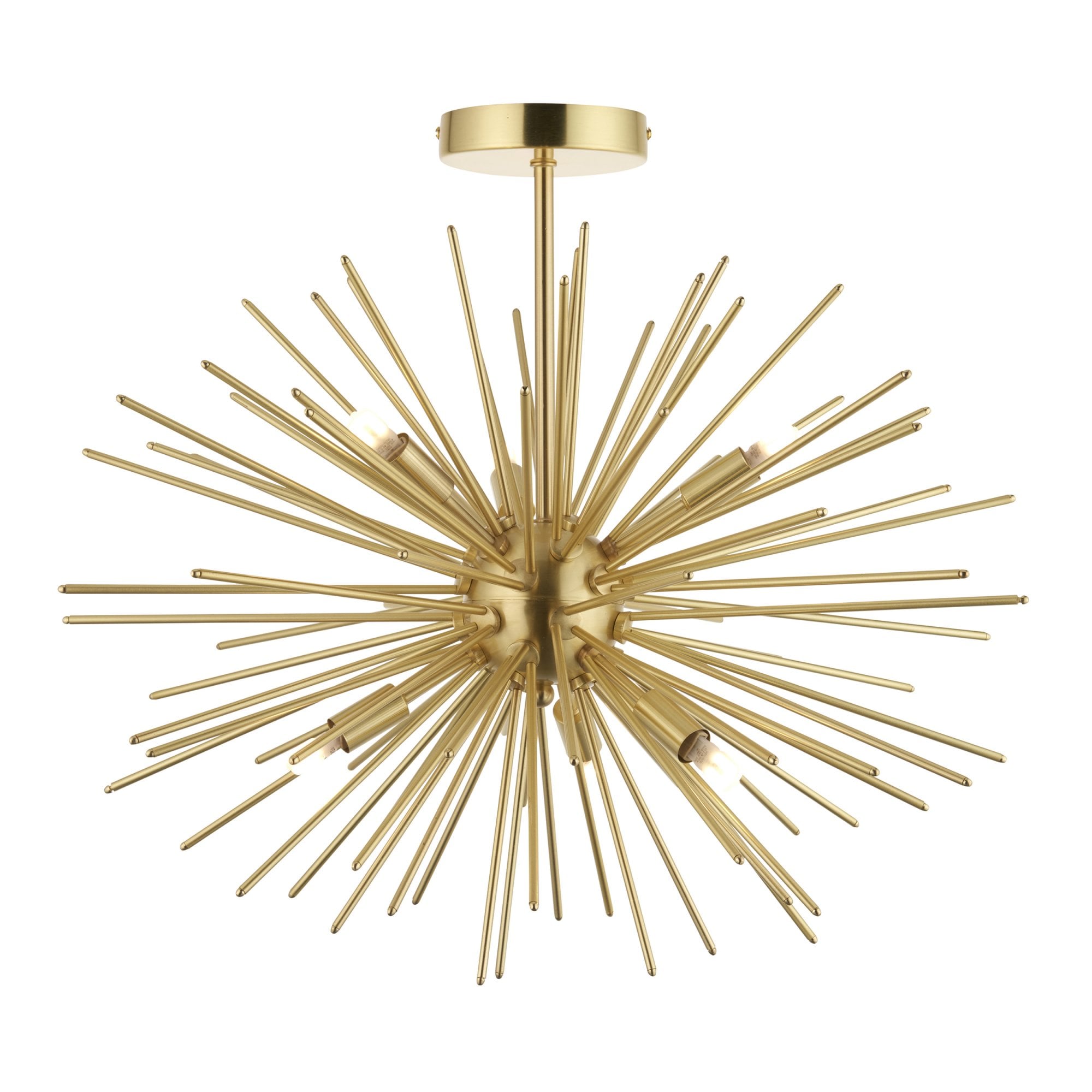 98126 Orta 6 Light Semi Flush Ceiling Light Satin Brass Plate