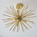 98126 Orta 6 Light Semi Flush Ceiling Light Satin Brass Plate